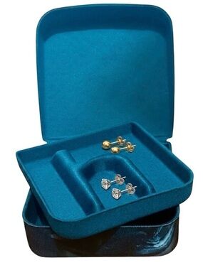 Havaianas Jewelry Case Blue Marbled Rubber Travel Organizer Storage Jewelry Box